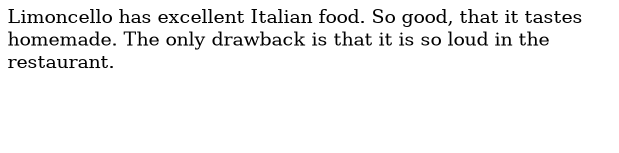 a restaurant review