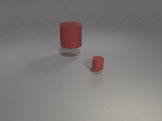 two red cylinders rendered in 3D