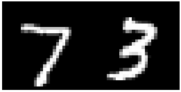 two MNIST digits, 7 and 3